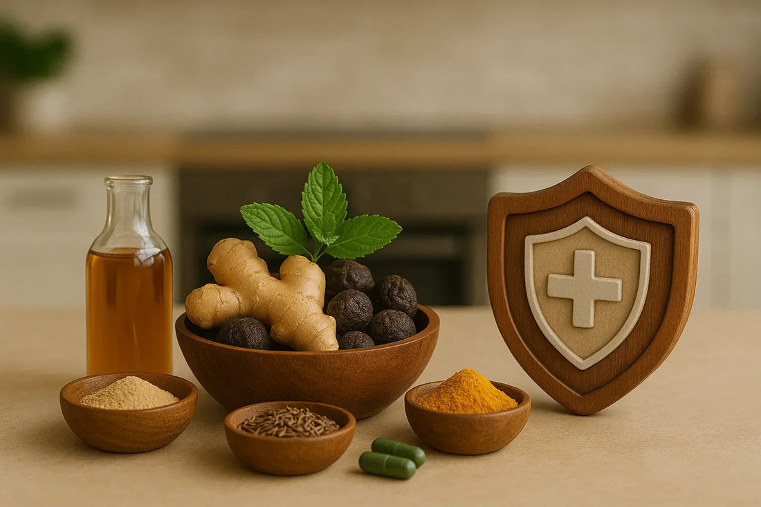 Image showing ayurvedic herbs helping in building a stronger immunity.