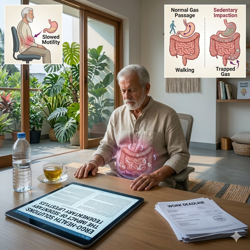 Why Sitting All Day Worsens Gas & Bloating?