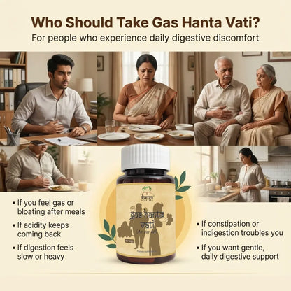 Gas Hanta Vati - Ayurvedic Digestive Support for Gas, Acidity, Bloating & Constipation