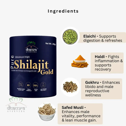 Premium Himalayan Shilajit Resin - Gold - Original Himalayan Shilajit- Dhanura
