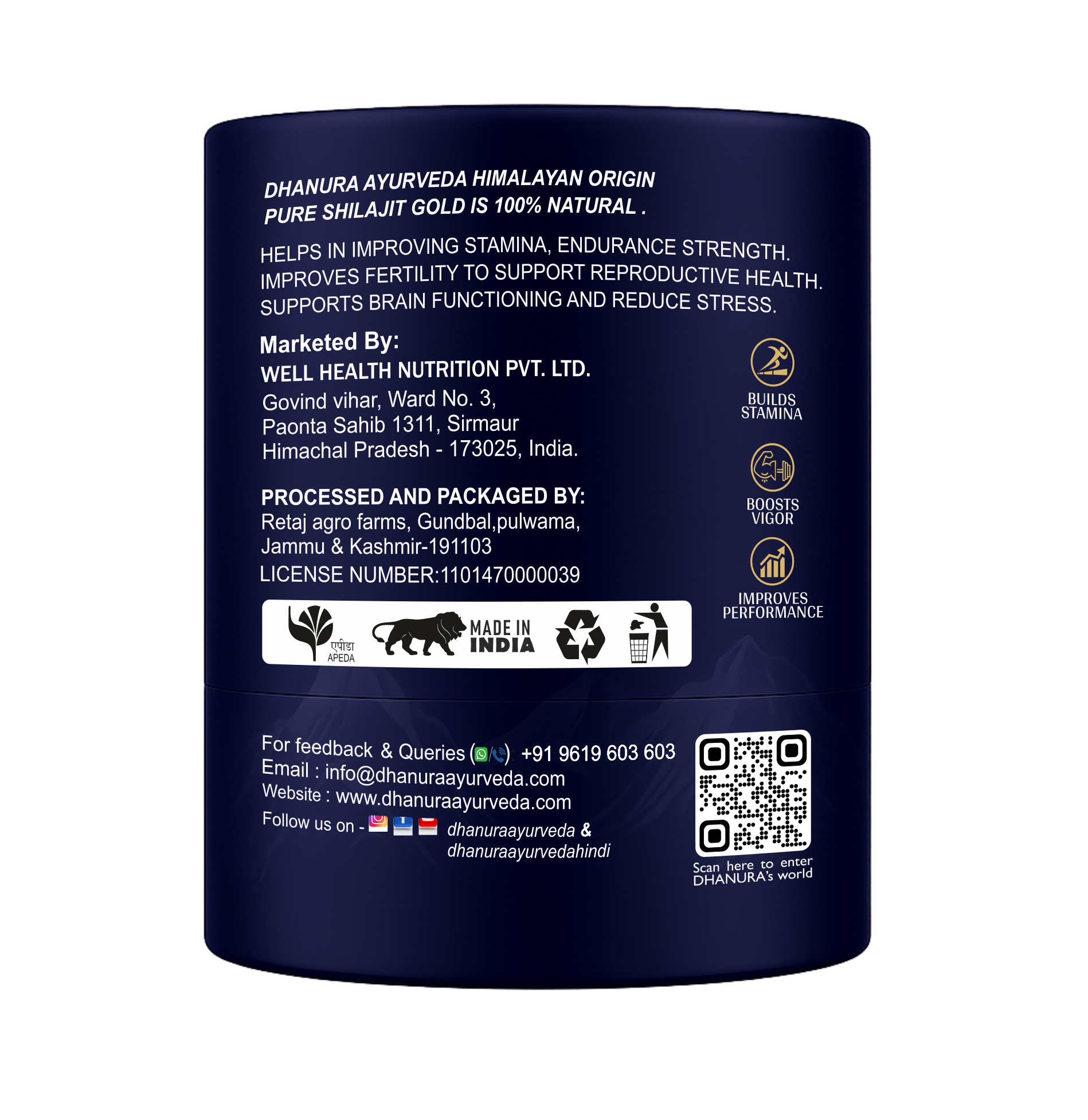 Premium Shilajit Gold Resin -85+ Minerals, 75% Fulvic Acid (20 Gram)