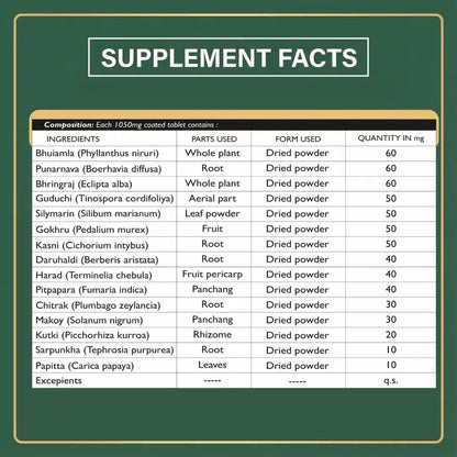 Dhanura Yakrit Amrit Vati - Ayurvedic Liver Detox Supplement
