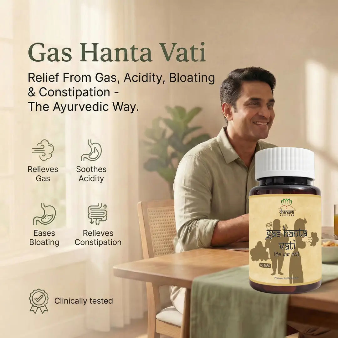 Gas Hanta Vati - Ayurvedic Digestive Support for Gas, Acidity, Bloating & Constipation