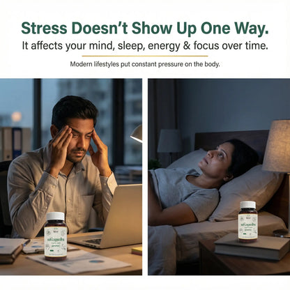 Pure Ashwagandha for Stress Relief, Energy & Mental Balance -60 Tablets